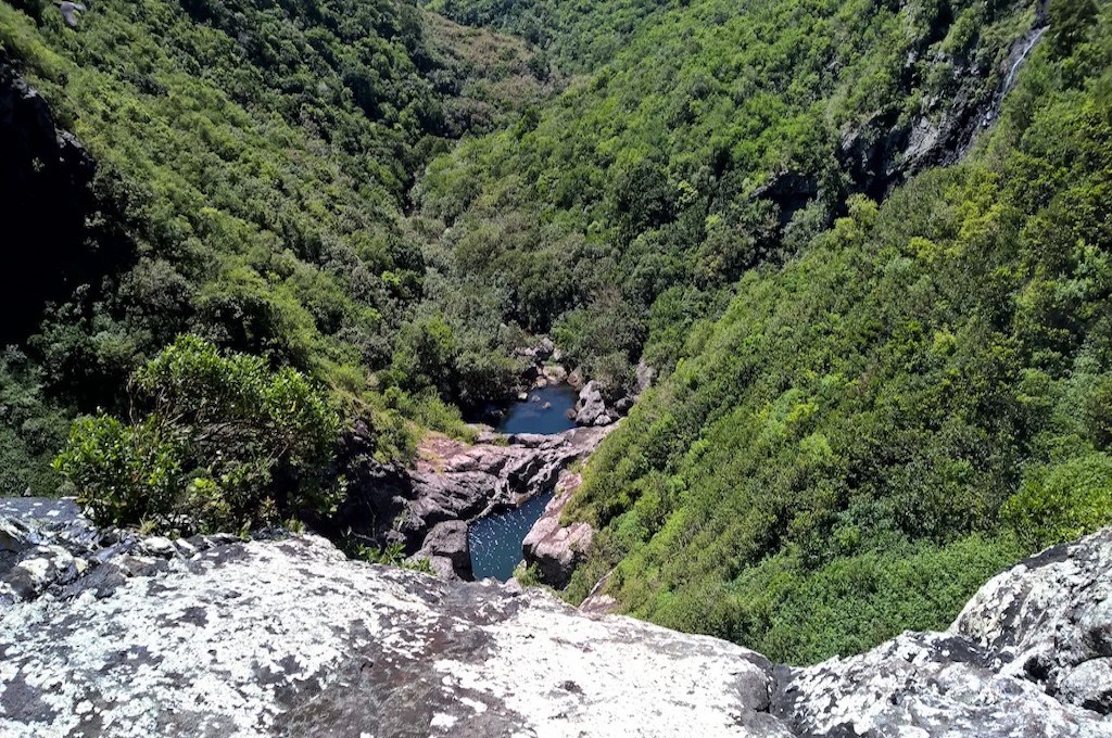 Wasserfall von oben Tamarin Waterfalls Trek